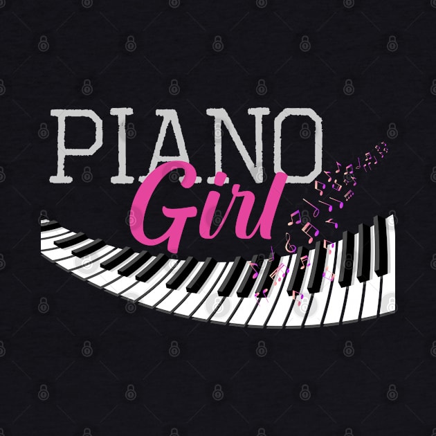 Funny Piano Keyboard Players Musical Instrument Piano Girl by Msafi